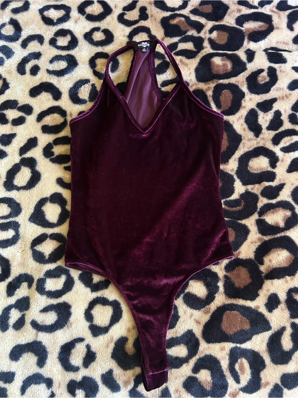 Ransom Purple Velvet Halter Bodysuit